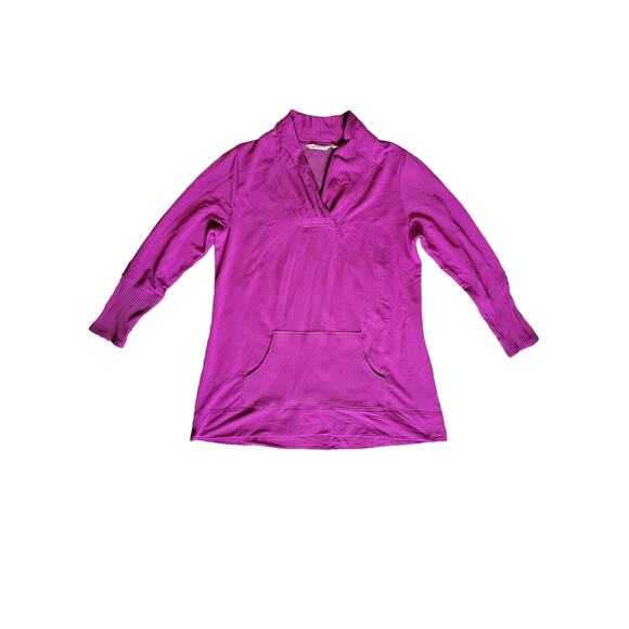 Soft Surroundings Tara Tunic Ribbed Pleated Details Orchid Purple Pink Size M - Picture 1 of 6